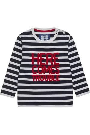 FrenchTrotters Baby Here Comes Trouble Cotton Blend Top