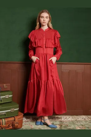 Sister Jane Hazel Scallop Tiered Maxi Dress