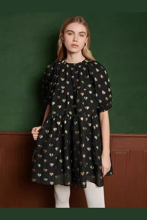 Sister Jane Carriage Hearts Jacquard Loose Fit Mini Dress