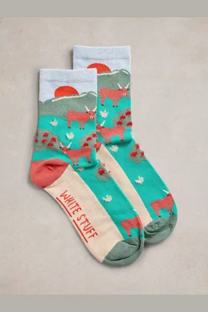 White Stuff Fluffy Cow Organic Cotton Rich Ankle Socks
