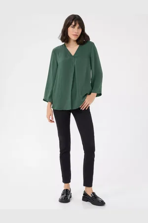 Kaffe Ariel V-Neck Sateen Top