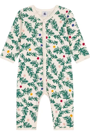 Petit Bateau Baby Cotton Christmas Tree Print Sleepsuit