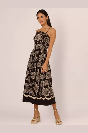 Adrianna Papell Adrianna by Floral Strappy Midi Dress