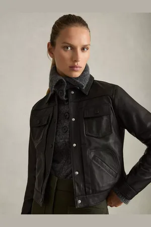 Reiss Ely Trucker Pure Leather Jacket