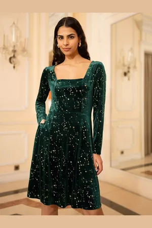 Yumi Mela London Foil Star Skater Dress