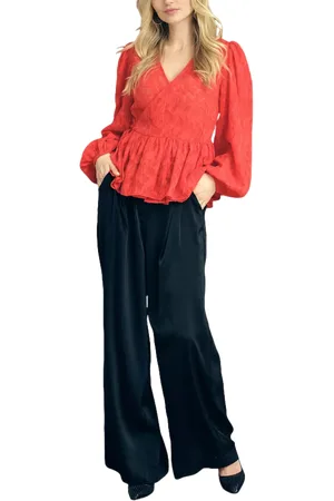 A-View Feani Floral Jacquard Wrap Top