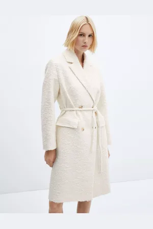 MANGO Cuco Belted Textured Coat