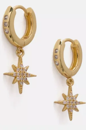 mint&berry Cubic Zirconia Star Hoop Earrings