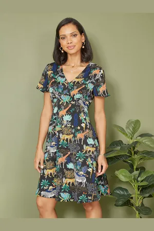 Yumi Jungle Print Skater Dress