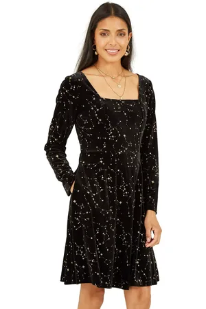 Yumi Mela London Foil Star Skater Dress