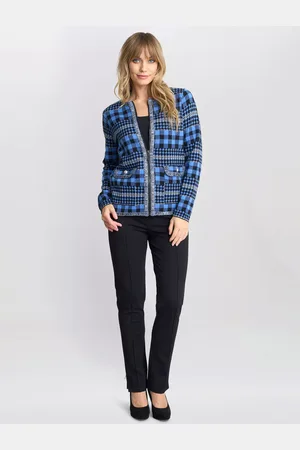 Gina Bacconi Cecily Check Zip Cardigan