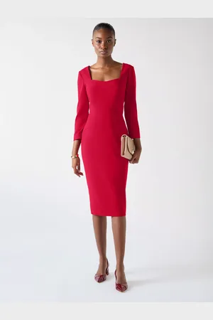 L.K. Bennett Altyn Fitted Crepe Midi Dress