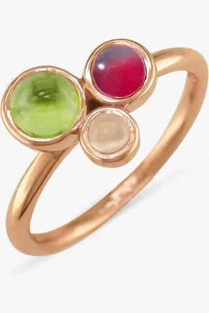 London Road 9ct Gold 3 Stone Bubble Cocktail Ring, N