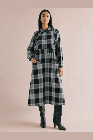 Albaray Check Pure Organic Cotton Shirt Dress