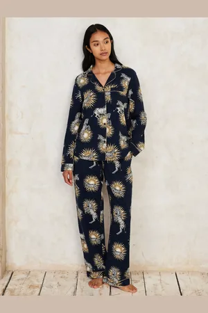 Chelsea Peers Organic Cotton Celestial Zebra Pyjama Set
