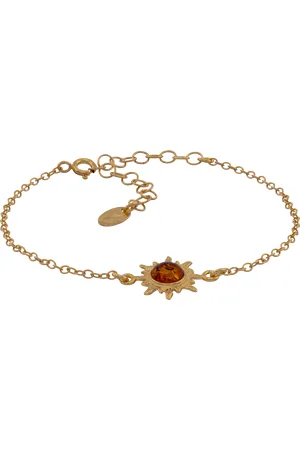 Be-Jewelled Baltic Amber Sunburst Chain Bracelet