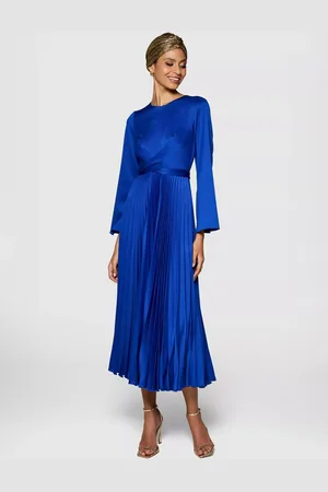 Closet Tie Waist Pleated Dress