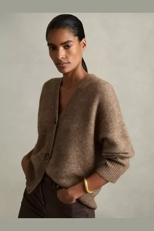 Reiss Robyn Brushed Knit Wool Blend Cardigan