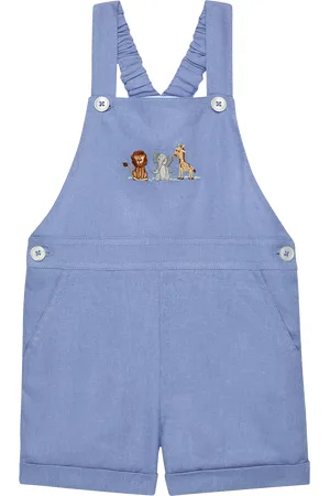 FrenchTrotters Baby Atticus Linen Blend Dungarees