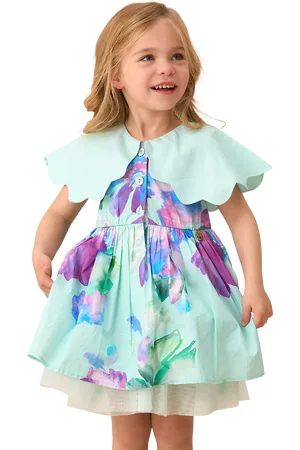 Angel & Rocket Baby Scalloped Collar Dress and Bloomers Set