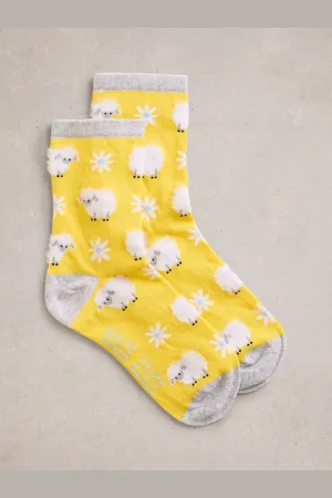 White Stuff Fluffy Sheep Organic Cotton Rich Ankle Socks
