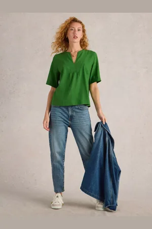White Stuff Ash Linen Rich Top