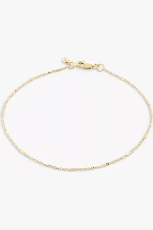 Monica Vinader Shimmer 14ct Mixed Link Chain Bracelet, Gold