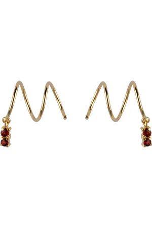 Ana Dyla Rumi Garnet Swirl Earrings