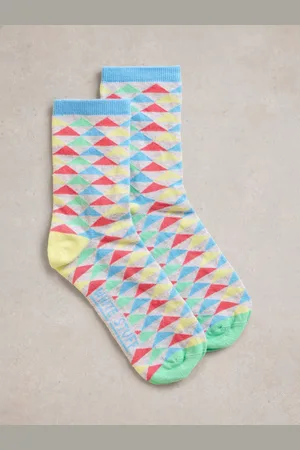 White Stuff Geometric Organic Cotton Rich Socks