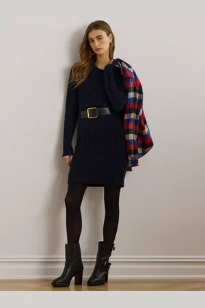 Ralph Lauren Lauren Shadelle Cable Knit Jumper Mini Dress