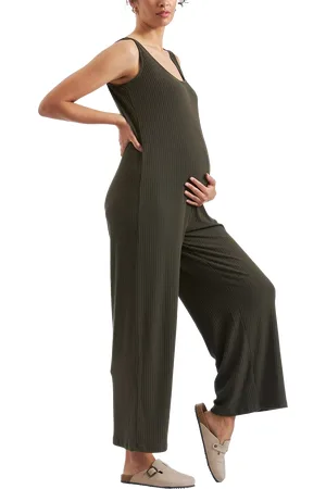 Ripe Bobby Ribbed Maternity Jumpsuit, Black