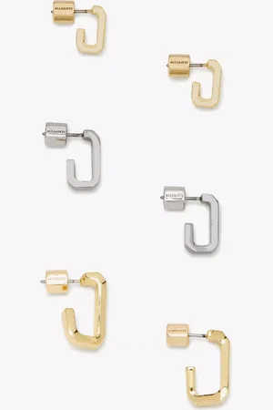 AllSaints Hexagon Motif Huggie Hoop Earring Set