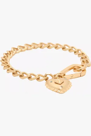 AllSaints Cubic Zirconia Puffy Heart Charm Bracelet