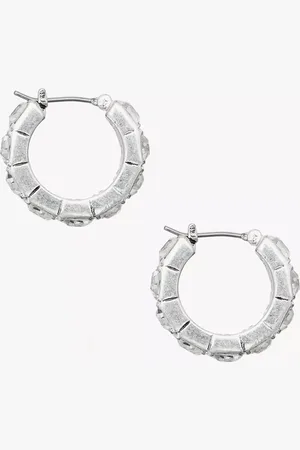 AllSaints Cubic Zirconia Huggie Hoop Earrings