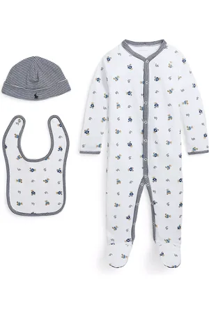 Ralph Lauren Baby Baby Coverall, Bib & Hat Gift Set, 3 Piece