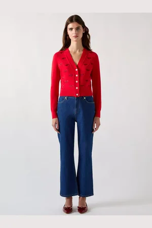 L.K. Bennett Tallis Embroidered Lips Cardigan