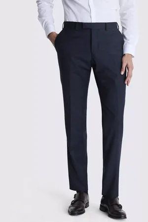 Moss Tailored Fit Wool Blend Check Performance Suit Trousers