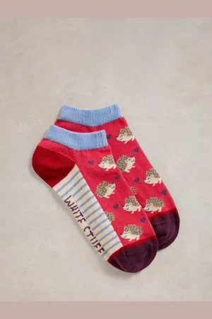 White Stuff Hedgehog Organic Cotton Rich Trainer Socks
