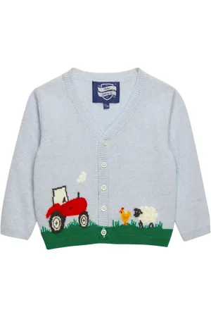 FrenchTrotters Baby Farmyard Wool and Cashmere Blend Cardigan