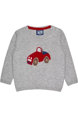 FrenchTrotters Baby Wool and Cashmere Blend Herbie Car Jumper