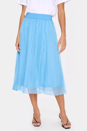 Saint Tropez Coral Ciffon Midi Skirt