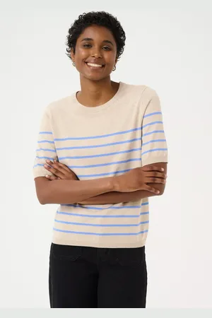 Kaffe Lizza Stripe Short Sleeve Jumper