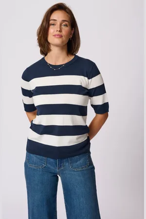 Kaffe Lizza Stripe Short Sleeve Jumper