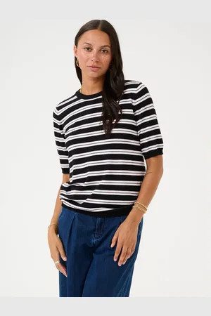 Kaffe Lizza Stripe Short Sleeve Jumper