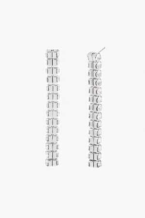 AllSaints Crystal Linear Drop Earrings