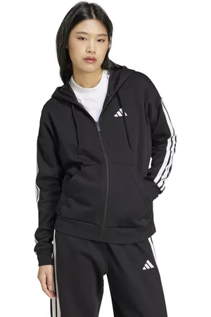 adidas Essentials 3-Stripes Full-Zip Fleece Hoodie