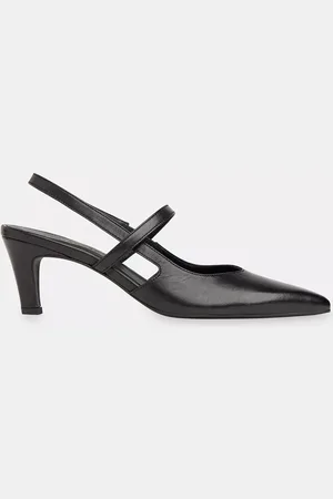 Whistles Cecily Leather Slingback Kitten Heel Court Shoes
