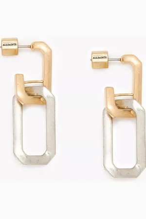 AllSaints Hexagon Link Drop Earrings