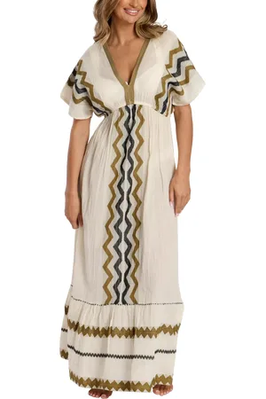 South Beach V Neck Jacquard Maxi Dress