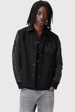 AllSaints Warrenton Leather Sleeve Jacket